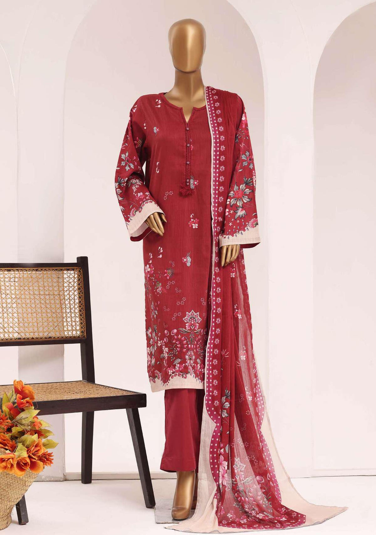 Sadabahar Printed Lawn Vol-10 | Digital Printed Lawn 3 Piece Stitched Suit D-3