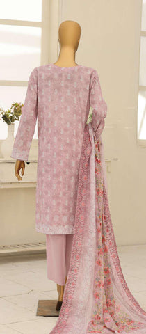 Premium Eid Edit by HZ Textiles | Embroidered 3 Piece Unstitched Lawn Suit D-6