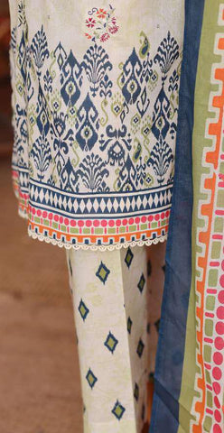 Elegant by HZ Textiles | Embroidered 3 Piece Unstitched Lawn Suit D-7