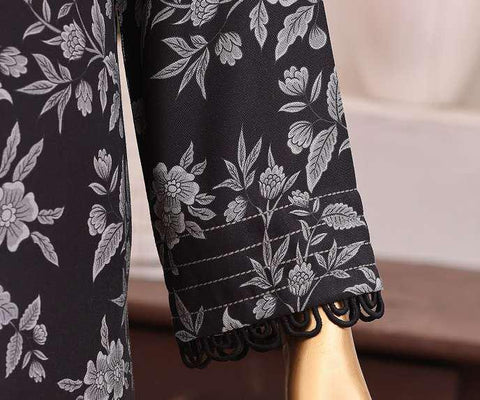 HZ Viscose Twill Printed Unstitched 3 Piece Suit D-6