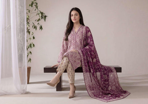 SEFA by Tawakkal Fabrics | 3 Piece Unstitched Rotary Printed Lawn Suit D-6