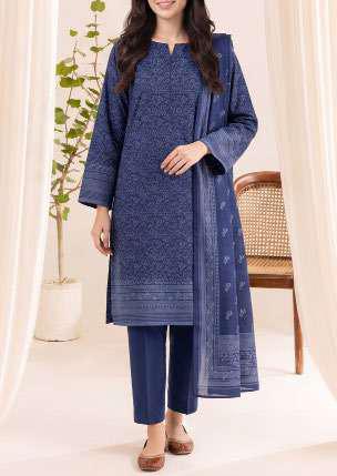 VS Textiles Pashmina Dhanak Printed Unstitched 3 Piece Suit D-11
