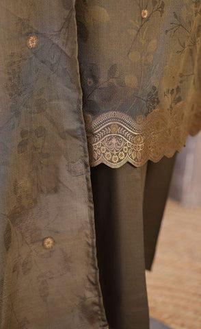 Valencia by HZ Textiles | Jacquard Embroidered 3 Piece Unstitched Suit D-6