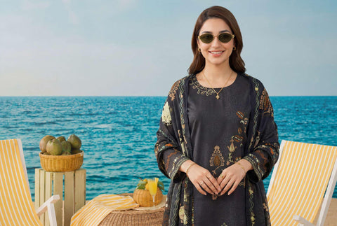 ZELINA by Tawakkal Fabrics | Digital Printed Lawn 3 Piece Unstitched Suit D-5