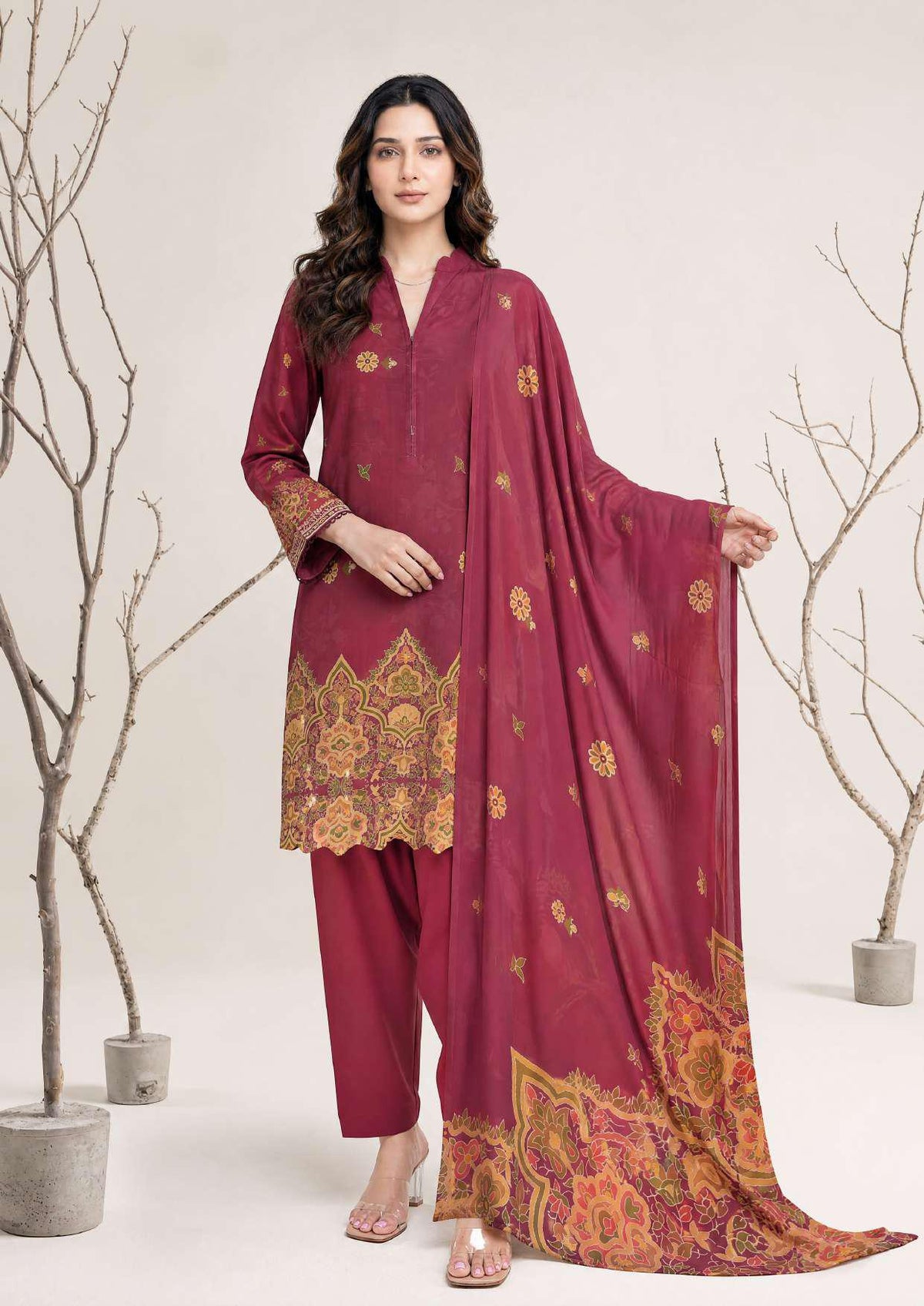 NAAZ by Tawakkal Fabrics | Digital Printed Lawn 3 Piece Unstitched Suit D-8