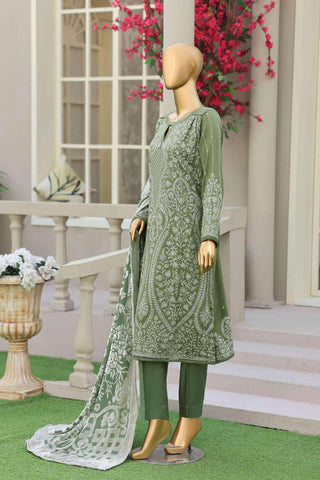 HZ Velvet Royal Needlework Luxe 3-Piece Unstitched Suit D-4