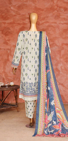 Elegant by HZ Textiles | Embroidered 3 Piece Unstitched Lawn Suit D-7