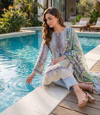 Colors by AlZohaib vol-2 | Digital Printed Lawn 3 Piece Unstitched Suit D-11