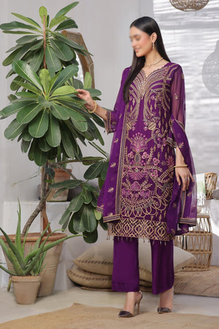 PARISHAY 3 PIECE  LUXURY EMB CHIFFON BY SOGHAT D-05
