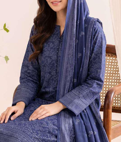 VS Textiles Pashmina Dhanak Printed Unstitched 3 Piece Suit D-11