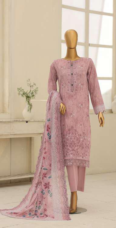 Premium Eid Edit by HZ Textiles | Embroidered 3 Piece Unstitched Lawn Suit D-5