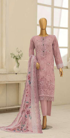 Premium Eid Edit by HZ Textiles | Embroidered 3 Piece Unstitched Lawn Suit D-5