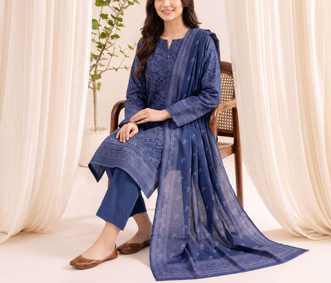 VS Textiles Pashmina Dhanak Printed Unstitched 3 Piece Suit D-11