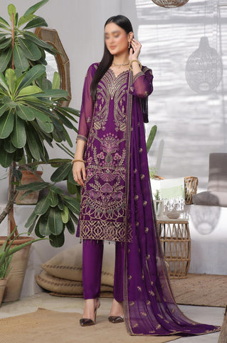 PARISHAY 3 PIECE  LUXURY EMB CHIFFON BY SOGHAT D-05