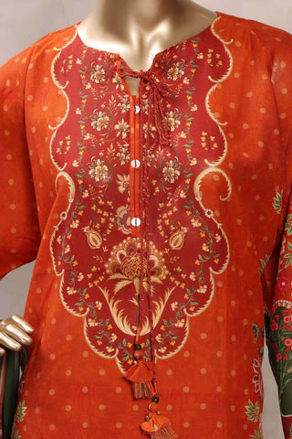Sadabahar Printed Chamti Cotton | 3 Piece Stitched Kaftan Suit D-1