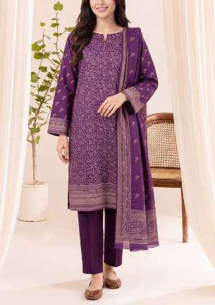 VS Textiles Pashmina Dhanak Printed Unstitched 3 Piece Suit D-12