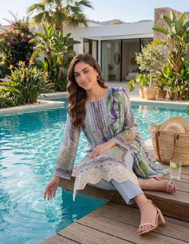 Colors by AlZohaib vol-2 | Digital Printed Lawn 3 Piece Unstitched Suit D-11