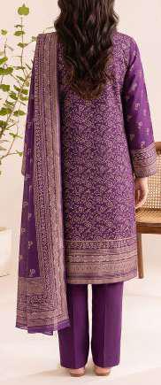 VS Textiles Pashmina Dhanak Printed Unstitched 3 Piece Suit D-12