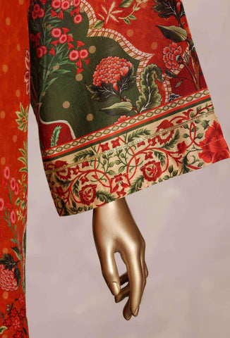 Sadabahar Printed Chamti Cotton | 3 Piece Stitched Kaftan Suit D-1