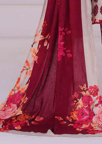 HZ Linen Wintery Printed Unstitched 3 Piece Suit D-6