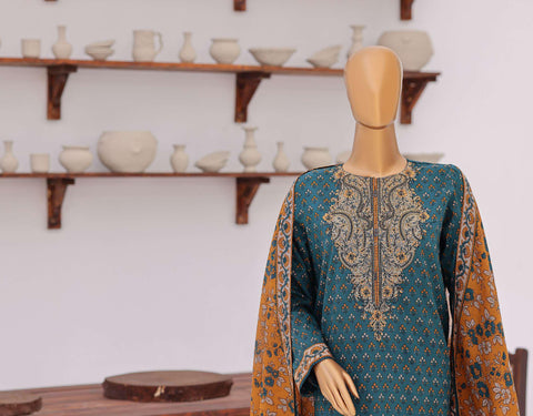 Premium Daily Wear by HZ Textiles | Embroidered Lawn 3 Piece Unstitched Suit D-10