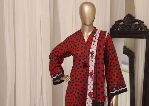 Sadabahar Printed Khaddar Stitched 3 Piece Suit D-1