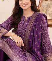 VS Textiles Pashmina Dhanak Printed Unstitched 3 Piece Suit D-12