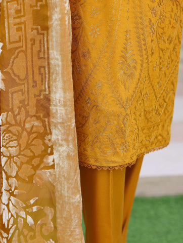 HZ Velvet Royal Needlework Luxe 3-Piece Unstitched Suit D-6