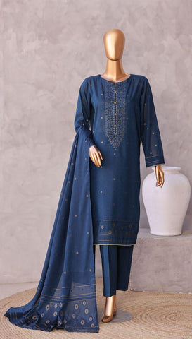 Valencia by HZ Textiles | Jacquard Embroidered 3 Piece Unstitched Suit D-4