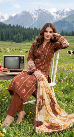 Colors by AlZohaib | Digital Printed 3 Piece Unstitched Lawn Suit D-5