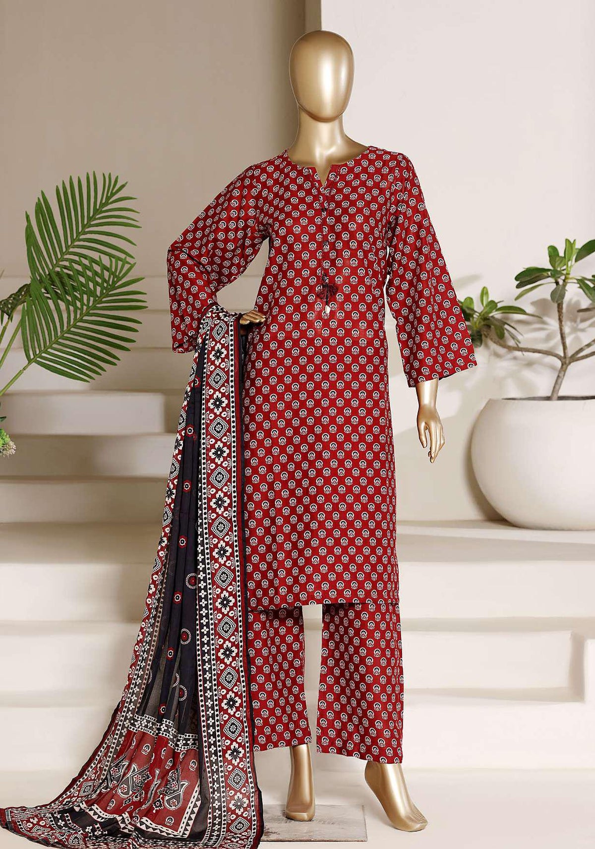 Sadabahar Vol-09 | Printed Lawn 3 Piece Stitched Suit D-2