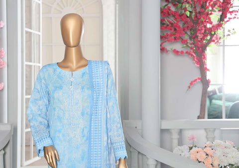 Asasa Digital Printed Emb Lawn Un Stitched 3 Pcs  HZ-5