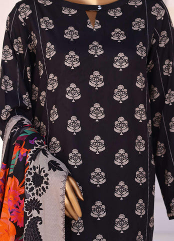HZ Linen Wintery Printed Unstitched 3 Piece Suit D-7