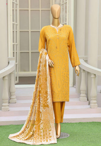 HZ Velvet Royal Needlework Luxe 3-Piece Unstitched Suit D-6