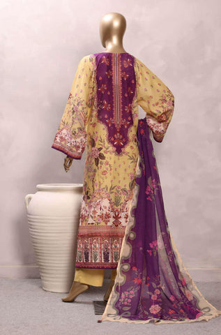 Sadabahar Printed Chamti Cotton | 3 Piece Stitched Kaftan Suit D-2