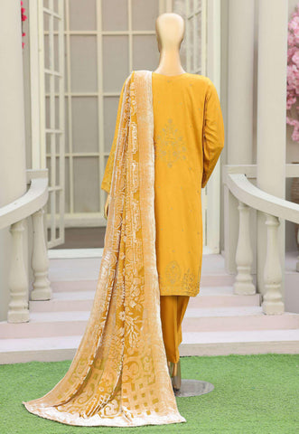 HZ Velvet Royal Needlework Luxe 3-Piece Unstitched Suit D-6