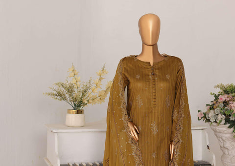 Mayaar by HZ Textiles | Embroidered 3 Piece Unstitched Suit D-9