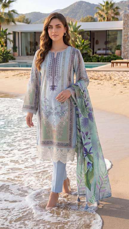 Colors by AlZohaib vol-2 | Digital Printed Lawn 3 Piece Unstitched Suit D-5