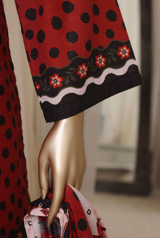 Sadabahar Printed Khaddar Stitched 3 Piece Suit D-1