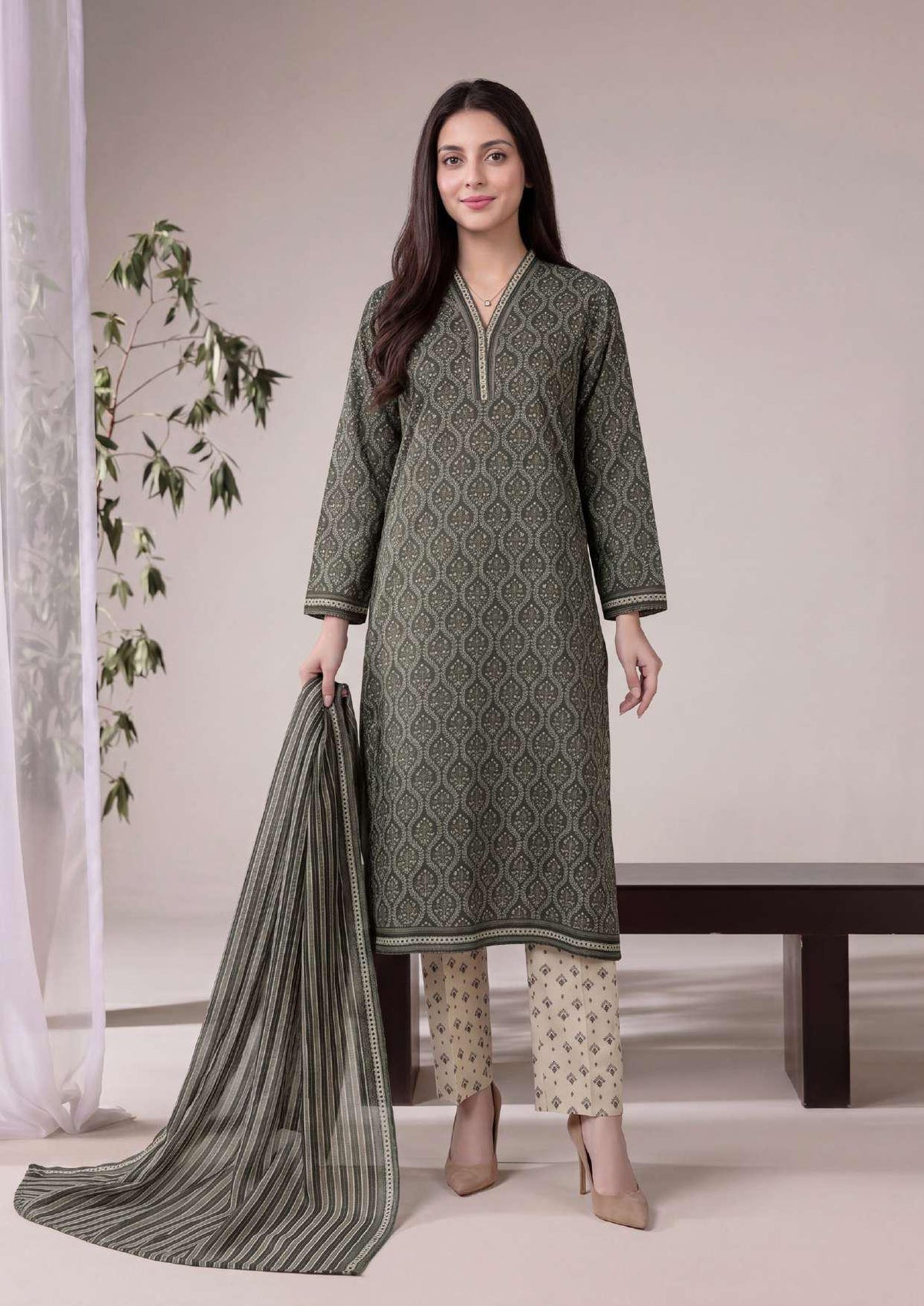 SEFA by Tawakkal Fabrics | 3 Piece Unstitched Rotary Printed Lawn Suit D-7