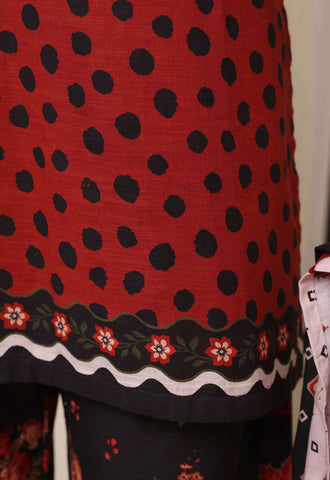 Sadabahar Printed Khaddar Stitched 3 Piece Suit D-1
