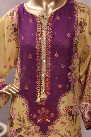Sadabahar Printed Chamti Cotton | 3 Piece Stitched Kaftan Suit D-2