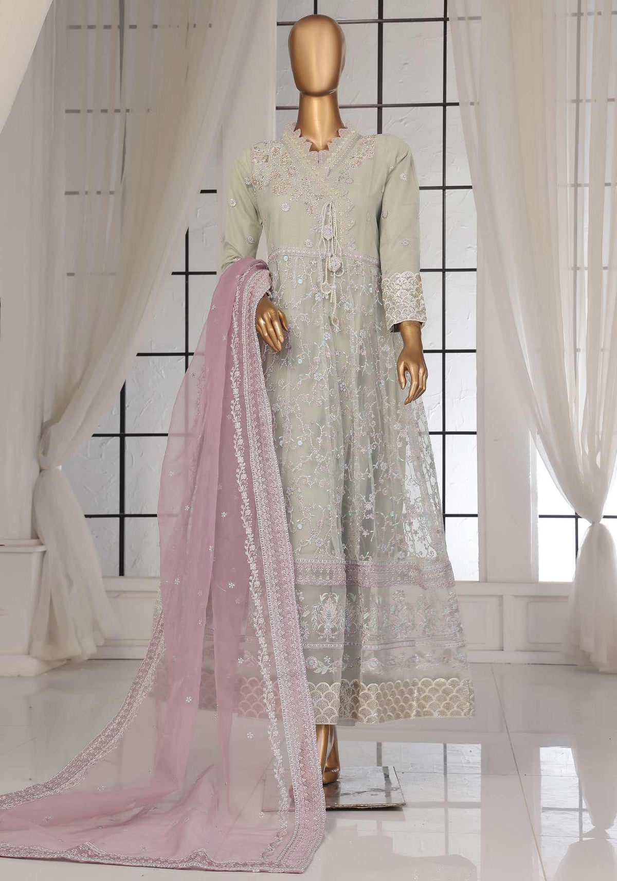 Mahpara Vol 13 Festive Formal Organza Embroidered  Read To Wear D-01