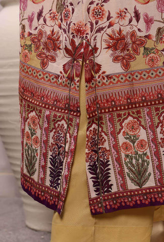 Sadabahar Printed Chamti Cotton | 3 Piece Stitched Kaftan Suit D-2