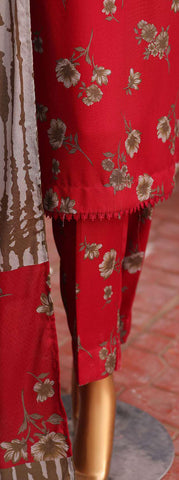 HZ Viscose Twill Printed Unstitched 3 Piece Suit D-8