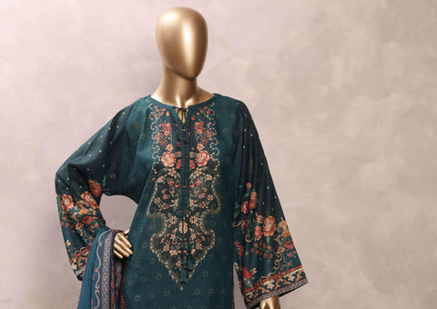 Sadabahar Printed Chamti Cotton | 3 Piece Stitched Kaftan Suit D-3