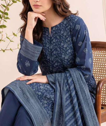 VS Textiles Pashmina Dhanak Printed Unstitched 3 Piece Suit D-2