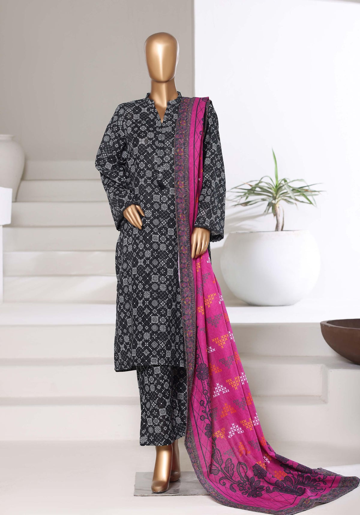 Printed Khaddar Vol-3 Stitched 3PC Collection By Sadabahar D-2