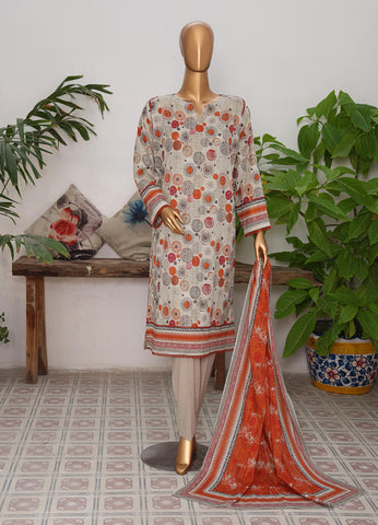 HZ Vital Prints Slub Lawn Dupatta  D-08