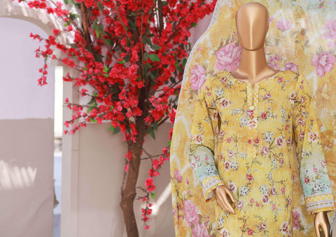 Elegant Embroidered Un-Stitched 3 Piece Collection By HZ Textile D-1